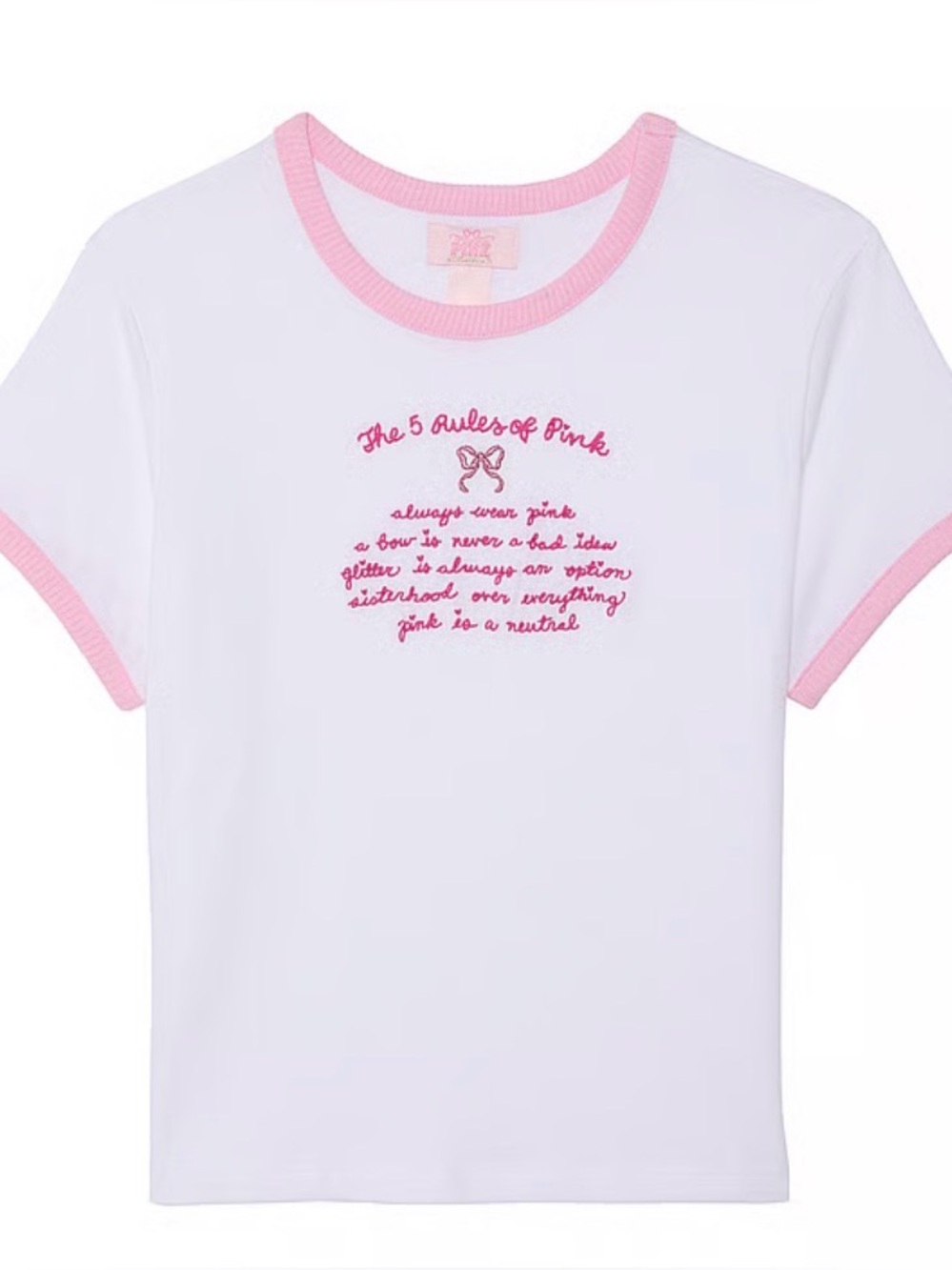 PINK x LoveShackFancy Retro Crop Tee